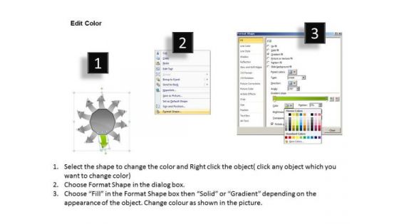 An Illustration Of Pointing Arrows Charts And PowerPoint Template