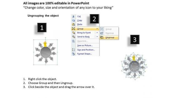 An Illustration Of Pointing Arrows Network Software PowerPoint Template