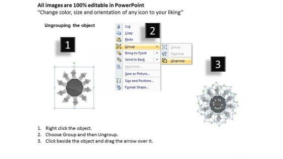 An Illustration Of Pointing Arrows Network Software PowerPoint Templates