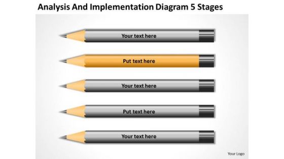 Analysis And Implementation Diagram 5 Stages Strategic Plan PowerPoint Templates