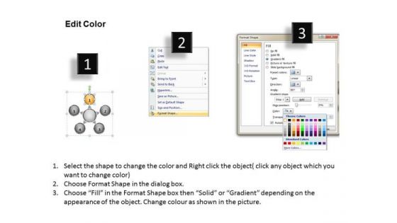And Diverging Factors Process Flow Business Relative Circular Arrow Network PowerPoint Templates
