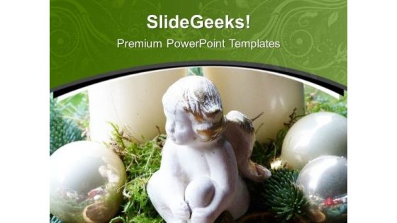 Angel With Green Background Theme PowerPoint Templates Ppt Backgrounds For Slides 0513