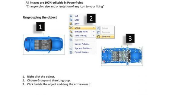 Angle Blue Family Car Top View PowerPoint Slides And Ppt Diagram Templates