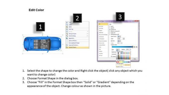 Angle Blue Family Car Top View PowerPoint Slides And Ppt Diagram Templates