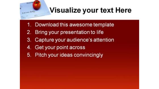 Apple On A Prescription Health PowerPoint Themes And PowerPoint Slides 0311