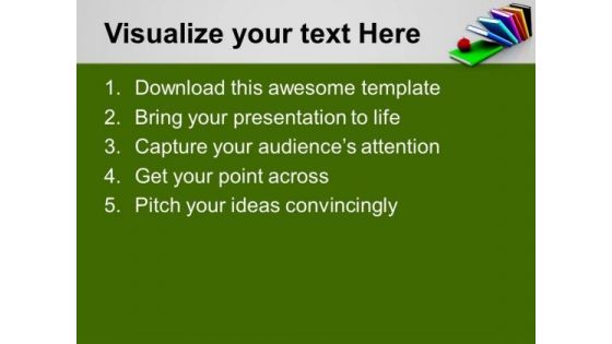 Apple On Books Education PowerPoint Templates Ppt Backgrounds For Slides 1212