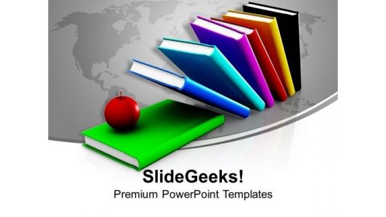 Apple On Books Education PowerPoint Templates Ppt Backgrounds For Slides 1212