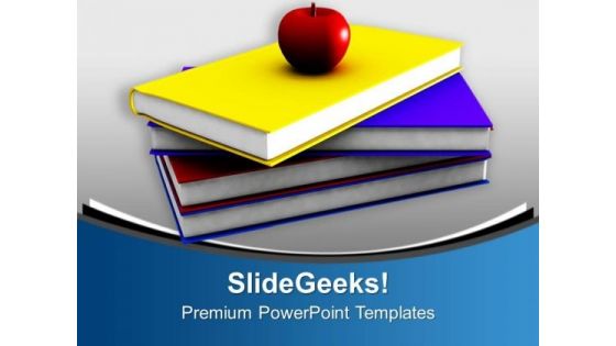Apple On Stack Of Books Education PowerPoint Templates Ppt Backgrounds For Slides 0213