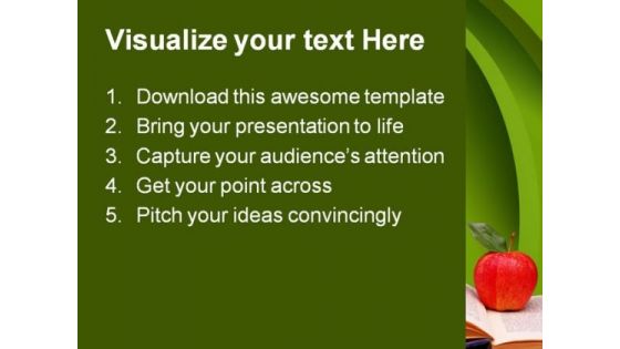 Apple With Book Education PowerPoint Template 0810