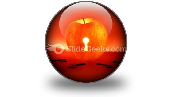 Apple With Keys PowerPoint Icon C