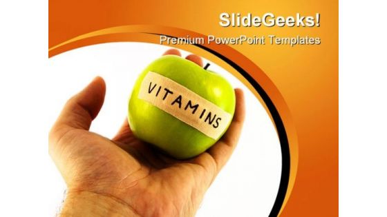 Apple With Vitamins Health PowerPoint Templates And PowerPoint Backgrounds 0211