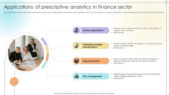 Applications Of Prescriptive Analytics In Finance Sector Data Analytics SS V
