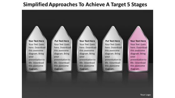 Approaches To Achieve Target 5 Stages Ppt Business Plan For Dummies PowerPoint Templates