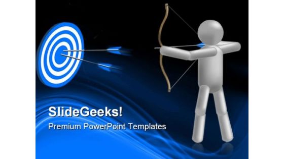 Archery With Target Success PowerPoint Themes And PowerPoint Slides 0511