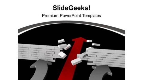 Arrow Breaking Wall Solution Business PowerPoint Templates Ppt Backgrounds For Slides 1212