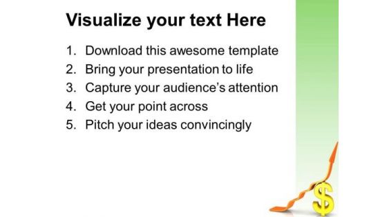 Arrow Diagram Moving Up Over Dollar Sign Business PowerPoint Templates And PowerPoint Themes 0812