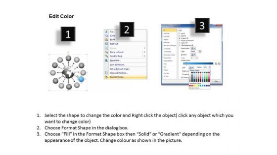 Arrow Diverging 12 Steps With Globe Flow Chart Circular Motion PowerPoint Slides