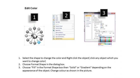 Arrow Diverging 12 Steps With Globe Flow Chart Cycle Diagram PowerPoint Templates