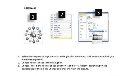 Arrow Diverging 12 Steps With Globe Flow Chart Cycle PowerPoint Templates