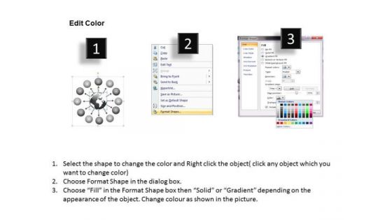 Arrow Diverging 12 Steps With Globe Flow Chart Ppt Circular Network PowerPoint Slides