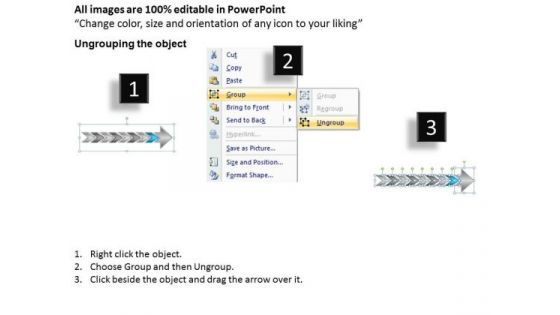 Arrow Illustration 8 Stages Online Flowchart PowerPoint Templates
