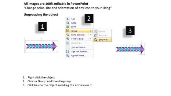 Arrow Illustration 8 Stages PowerPoint Flow Chart Slides