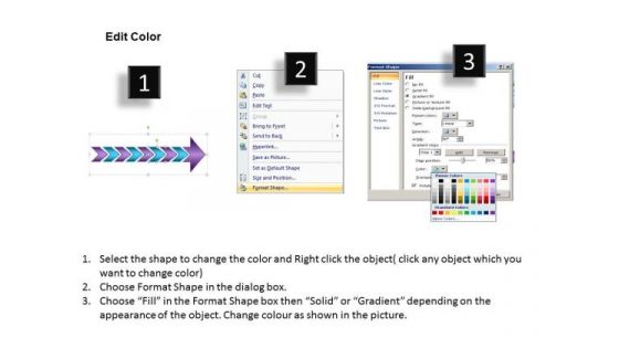 Arrow Illustration 8 Stages PowerPoint Flow Chart Slides
