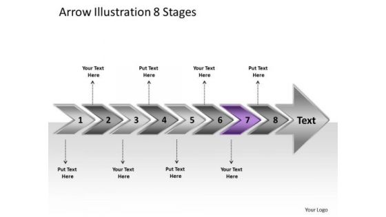 Arrow Illustration 8 Stages Ppt Flow Charting PowerPoint Slides