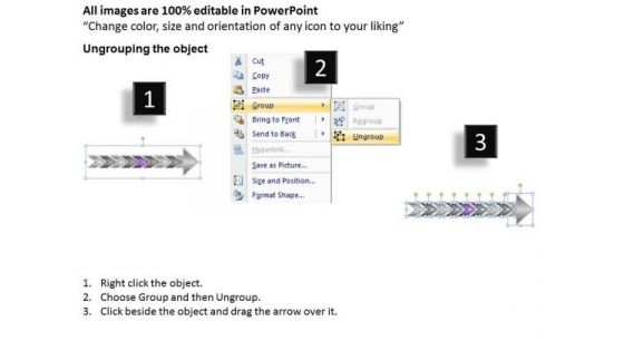 Arrow Illustration 8 Stages Process Flow Charts Examples PowerPoint Slides