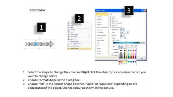 Arrow Illustration 8 Stages Visio Templates PowerPoint