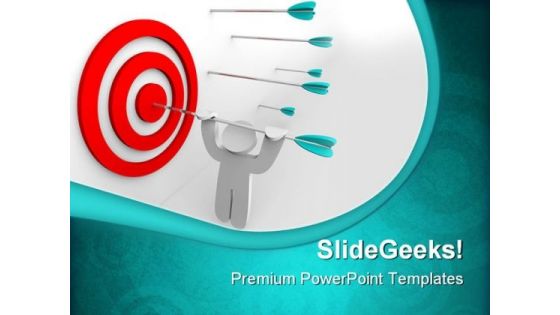 Arrow In Target Leadership PowerPoint Templates And PowerPoint Backgrounds 0711