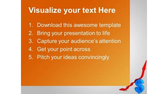 Arrow Moving Up Over Dollar Sign Finance PowerPoint Templates And PowerPoint Themes 0912