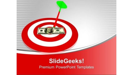 Arrow On Dart Dollar Bill Target PowerPoint Templates Ppt Backgrounds For Slides 0113