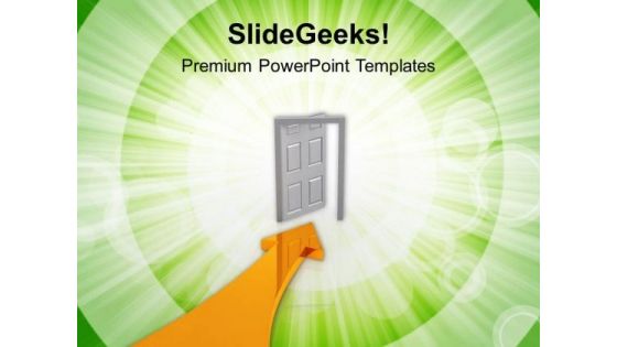 Arrow Pointing Towards Door Of Success PowerPoint Templates Ppt Backgrounds For Slides 0513