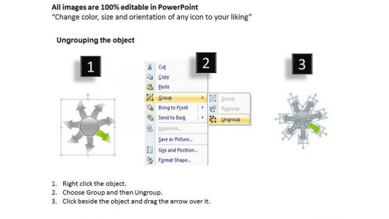 Arrow Pointing World Business PowerPoint Templates Process Arroow Radial Diagram Slides