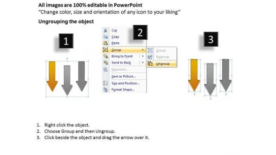 Arrow Shapes For PowerPoint 3 Stages Colorful Parallel Process Slides