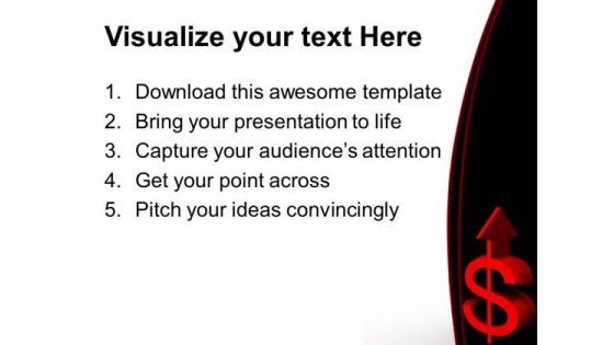 Arrow Up Dollar Finance PowerPoint Templates And PowerPoint Themes 1012
