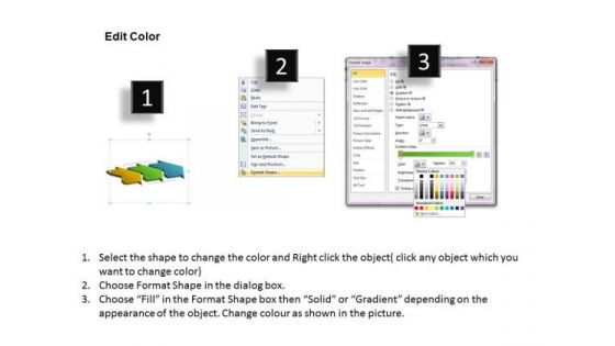 Arrows Describing 3 Methods Sequential Manner Electrical Circuit Design PowerPoint Templates