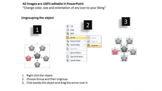 Arrows Diverging Actions Flow Diagram 5 Stages Ppt Cycle Chart PowerPoint Templates