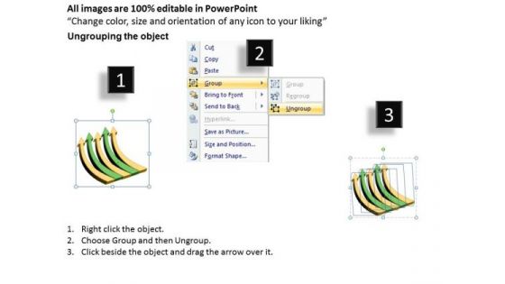 Arrows For PowerPoint Free 5 Stages 3d Curved Process Slides