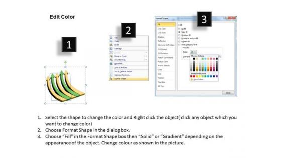 Arrows For PowerPoint Free 5 Stages 3d Curved Process Slides
