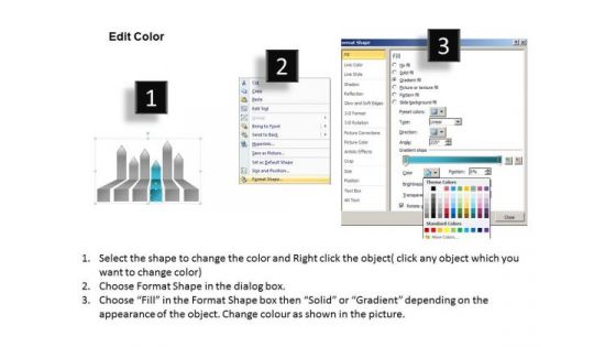 Arrows In PowerPoint 2010 6 Steps Of The Computational Process Templates