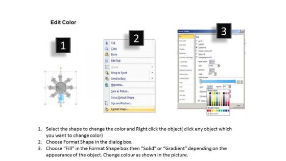 Arrows Pointing Different Directions Circular Flow Process Chart PowerPoint Slides