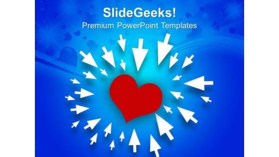 Arrows Pointing Love Symbol PowerPoint Templates Ppt Backgrounds For Slides 0213