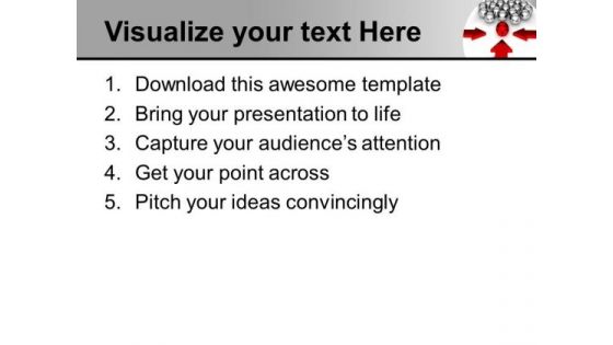 Arrows Pointing Towards Red Leader PowerPoint Templates Ppt Backgrounds For Slides 0213