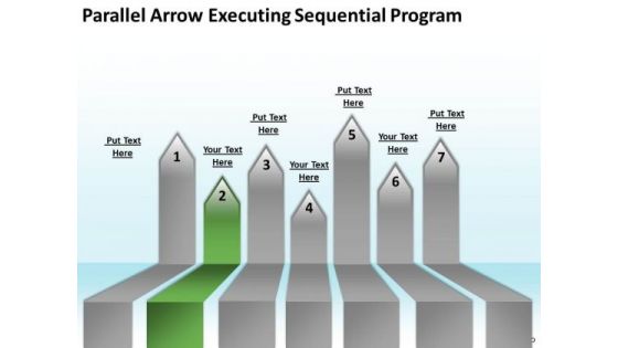 Arrows PowerPoint Parallel Executing Sequential Program Templates