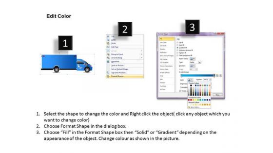 Art Blue Truck Side View PowerPoint Slides And Ppt Diagram Templates