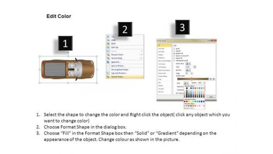 Art Pickup Brown Truck Top View PowerPoint Slides And Ppt Diagram Templates