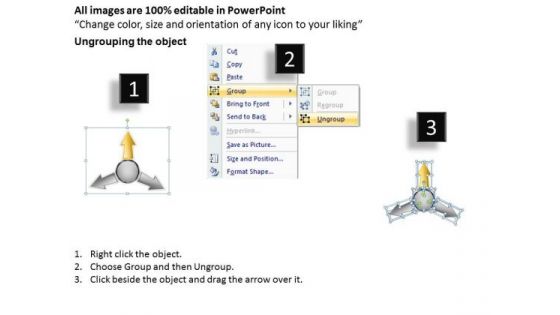 Aspects For Controlling Process Flows Relative Circular Arrow Network PowerPoint Template