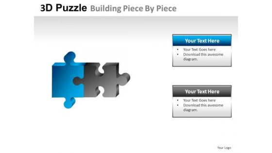 Assembling 3d Puzzle Buidling Piece PowerPoint Slides And Ppt Diagram Templates